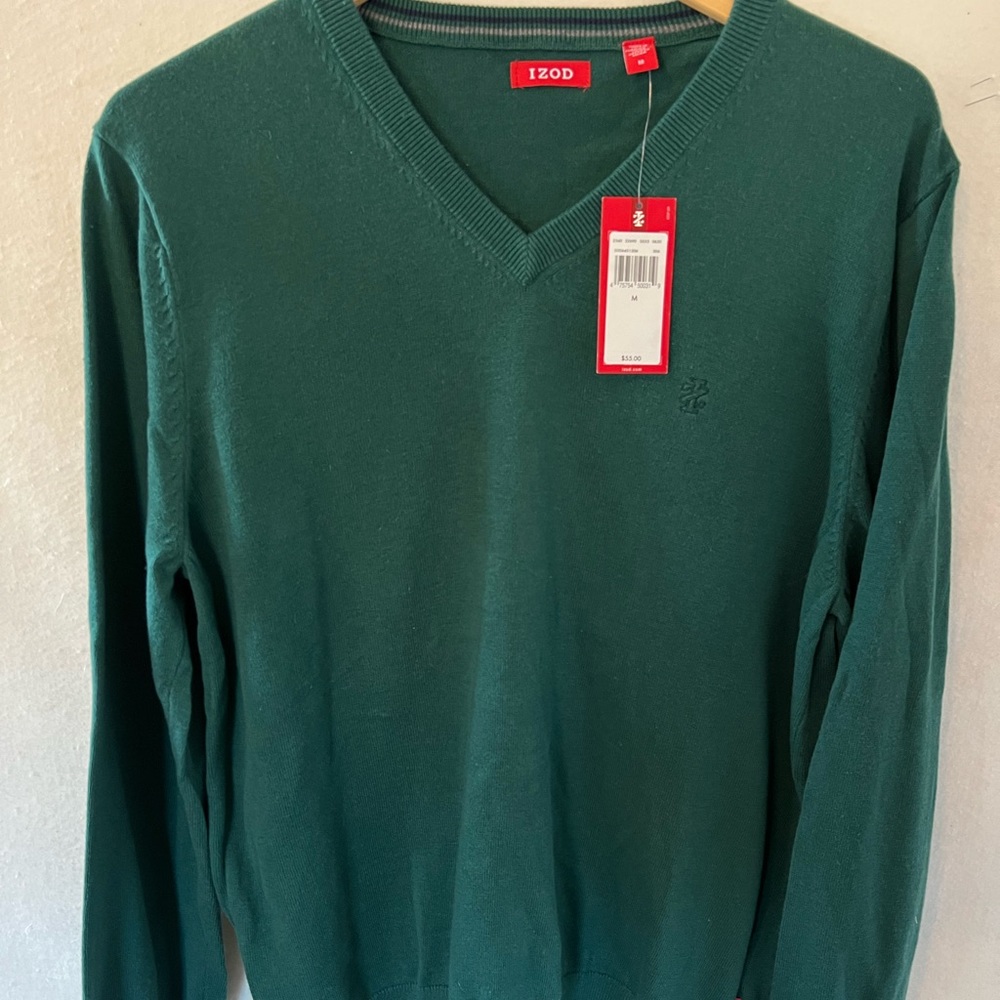 Mens Izod 100% Soft Cotton V-neck Sweater NWT